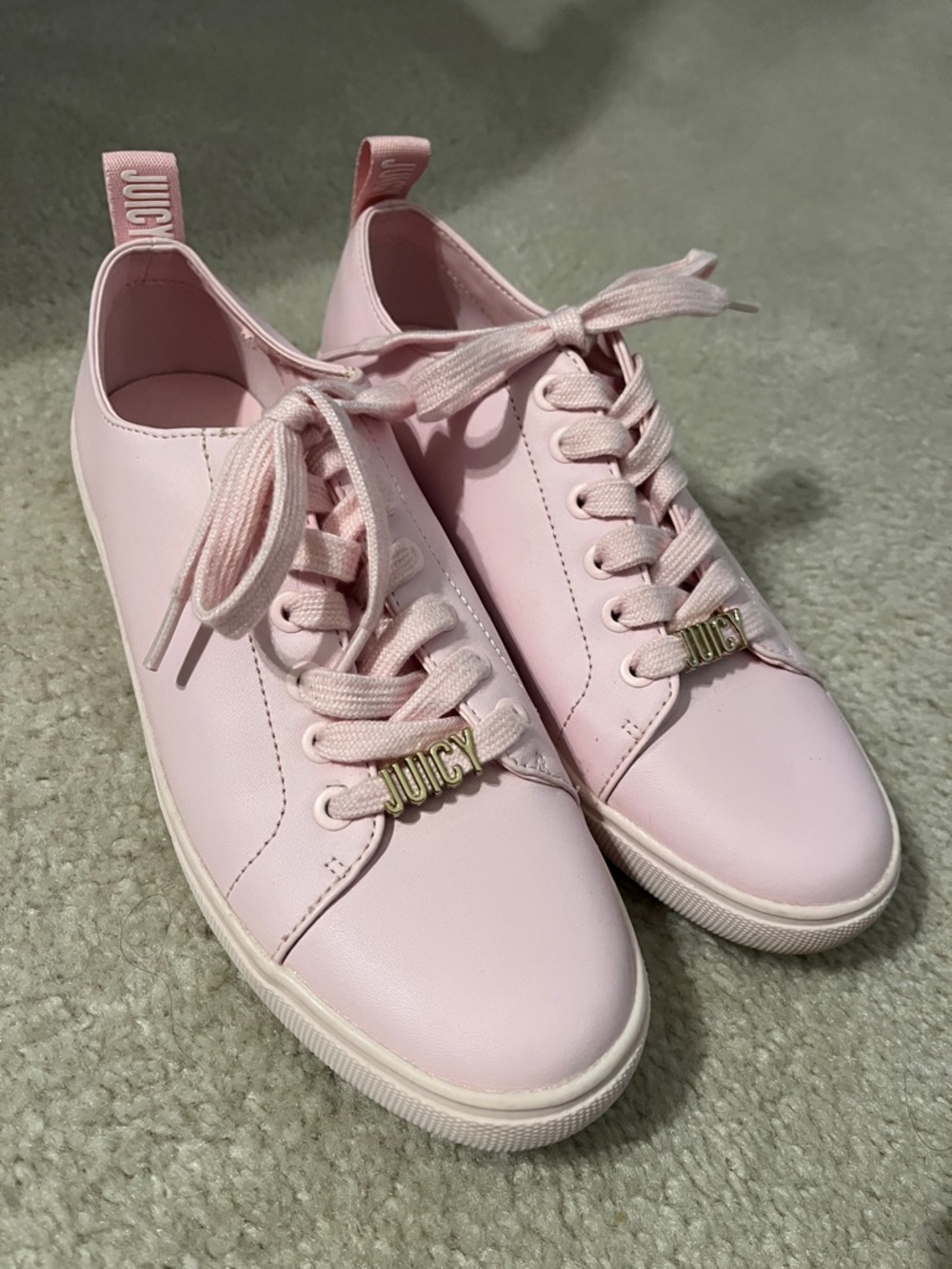 Juicy Couture Blush Pink Low-Top Lace-Up Sneakers